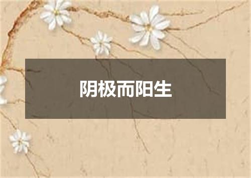 阴极而阳生