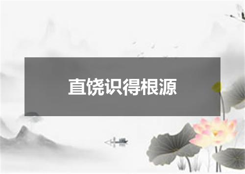 直饶识得根源