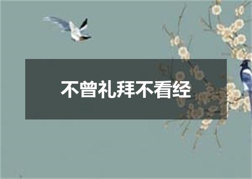 不曾礼拜不看经