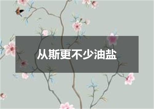 从斯更不少油盐