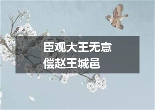 臣观大王无意偿赵王城邑