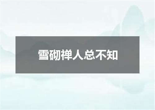 雪砌禅人总不知