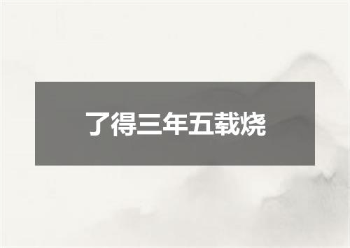 了得三年五载烧