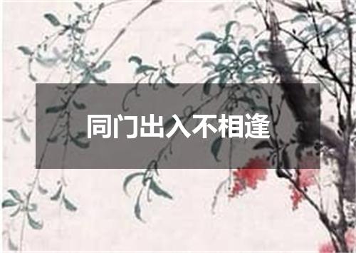 同门出入不相逢