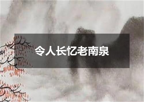 令人长忆老南泉