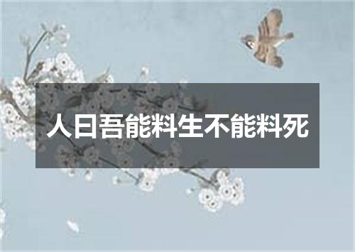人曰吾能料生不能料死