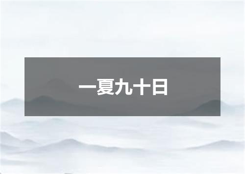 一夏九十日