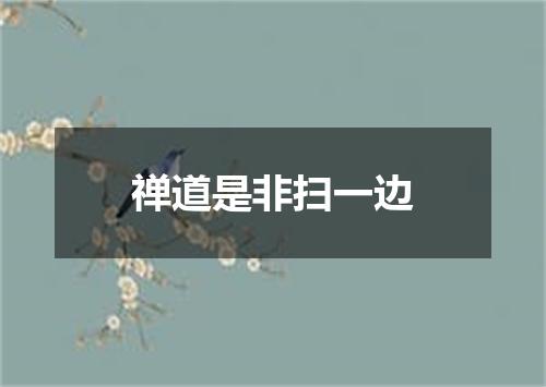 禅道是非扫一边