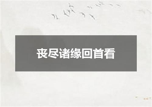 丧尽诸缘回首看