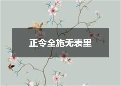 正令全施无表里