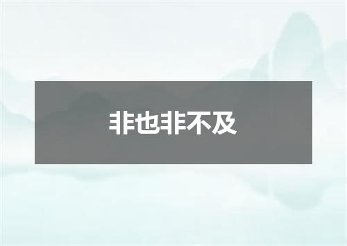 非也非不及