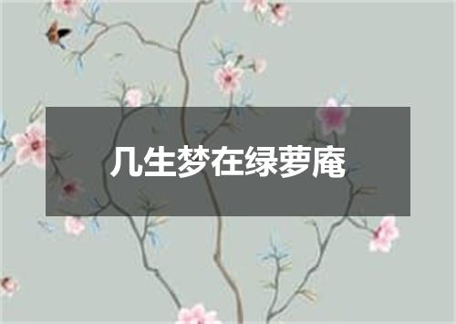 几生梦在绿萝庵