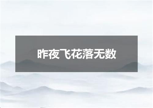 昨夜飞花落无数