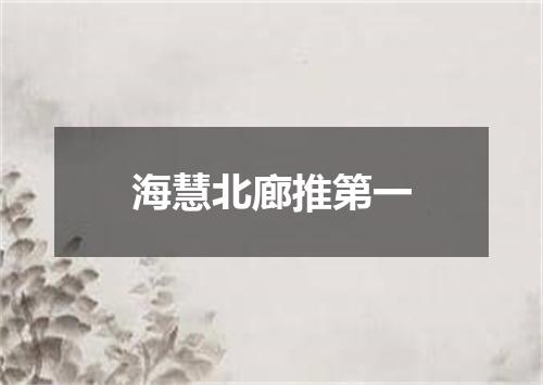 海慧北廊推第一