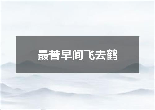 最苦早间飞去鹤