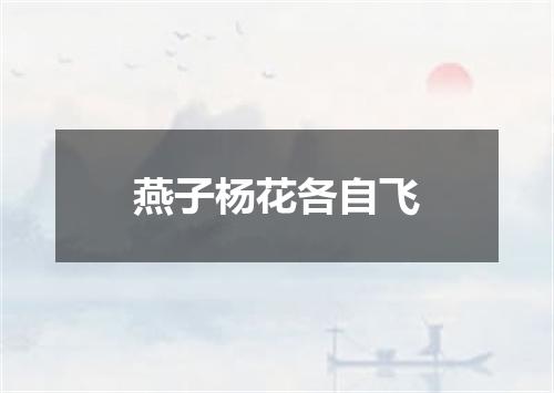 燕子杨花各自飞