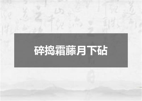 碎捣霜藤月下砧