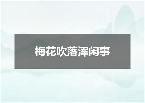 梅花吹落浑闲事