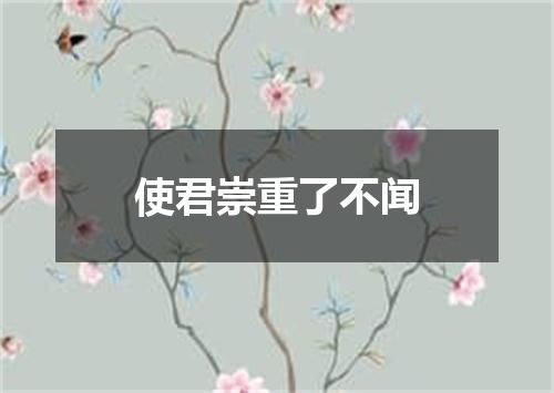 使君崇重了不闻
