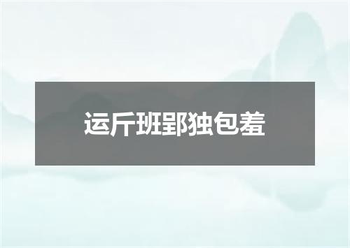 运斤班郢独包羞