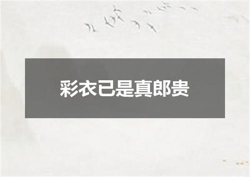 彩衣已是真郎贵