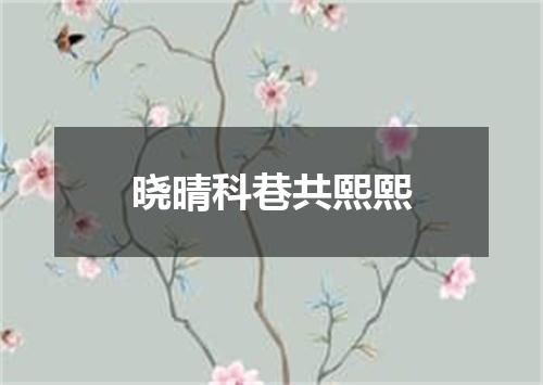 晓晴科巷共熙熙