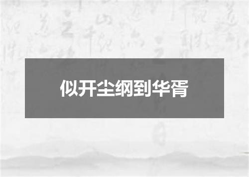 似开尘纲到华胥