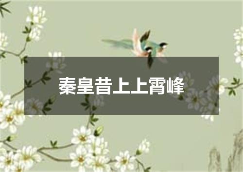 秦皇昔上上霄峰