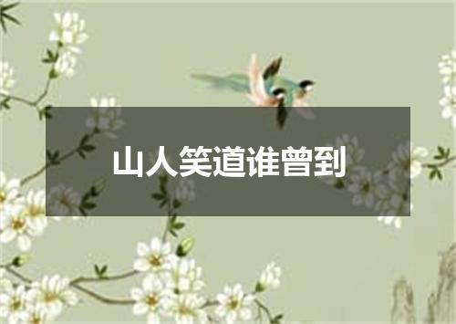 山人笑道谁曾到