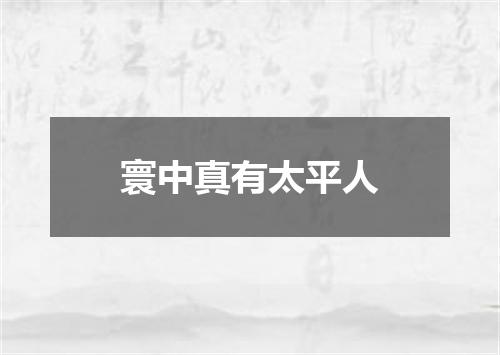 寰中真有太平人