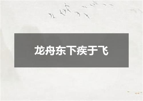 龙舟东下疾于飞