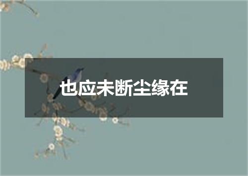 也应未断尘缘在