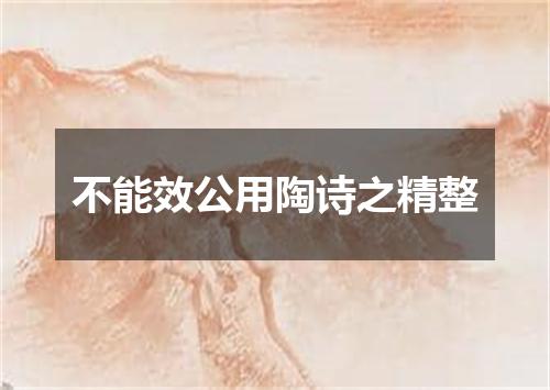 不能效公用陶诗之精整