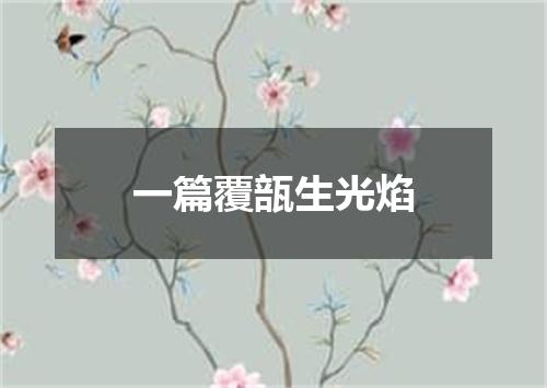 一篇覆瓿生光焰