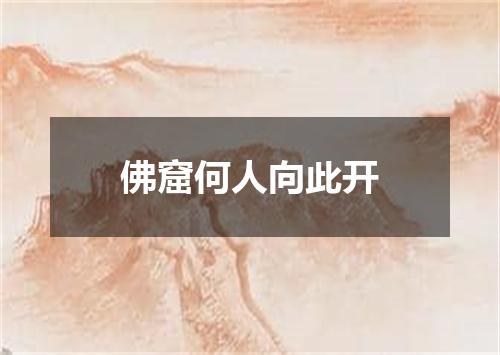 佛窟何人向此开