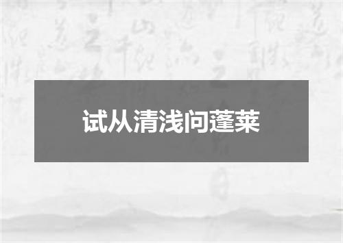 试从清浅问蓬莱