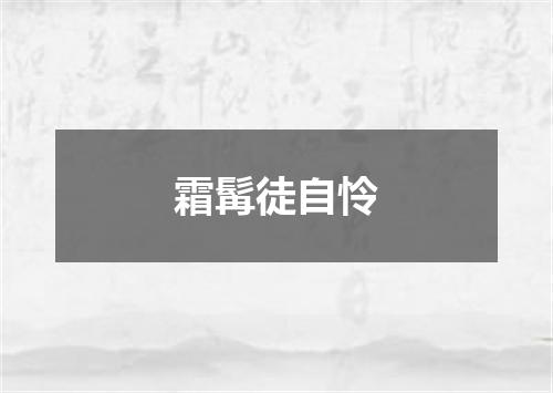 霜髯徒自怜
