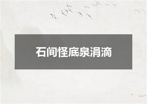 石间怪底泉涓滴