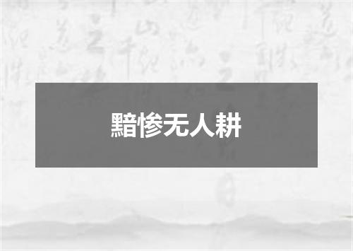 黯惨无人耕