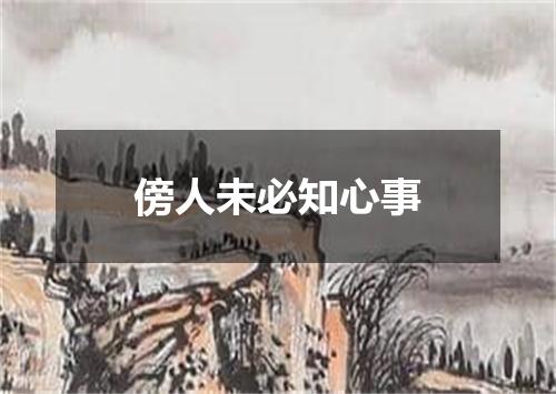 傍人未必知心事