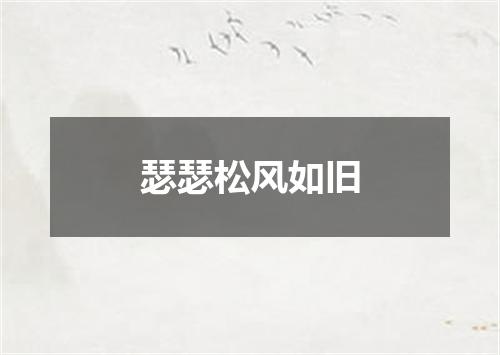 瑟瑟松风如旧