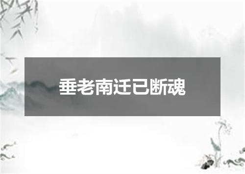垂老南迁已断魂
