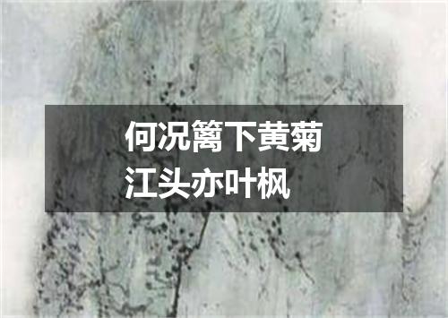 何况篱下黄菊江头亦叶枫