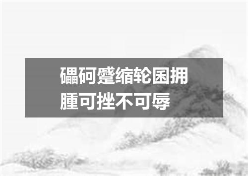 礧砢蹙缩轮囷拥腫可挫不可辱
