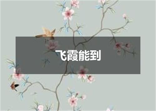 飞霞能到