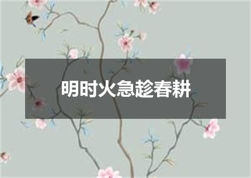 明时火急趁春耕