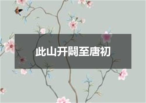 此山开闢至唐初