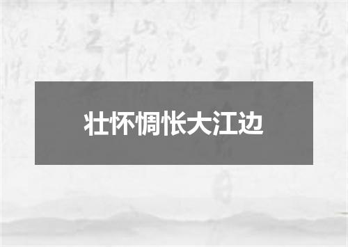 壮怀惆怅大江边