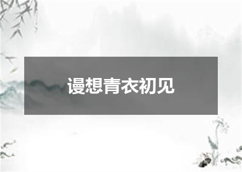谩想青衣初见