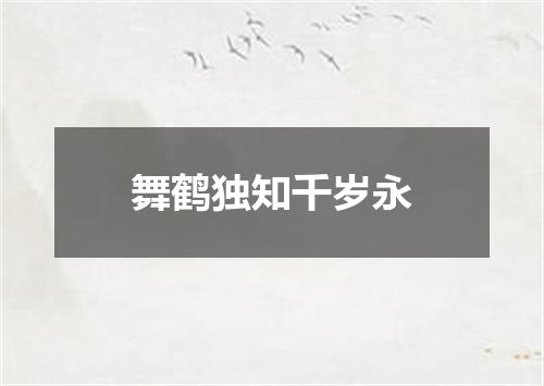 舞鹤独知千岁永